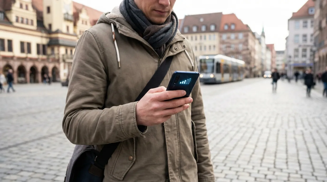 Smartphone zeigt LTE statt 5G in deutscher Stadt