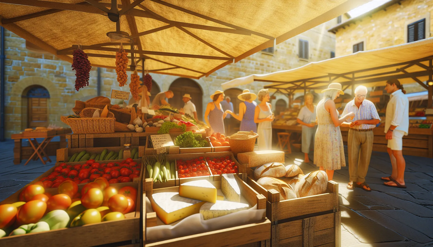 Toskanischer Markt mit regionalen Produkten