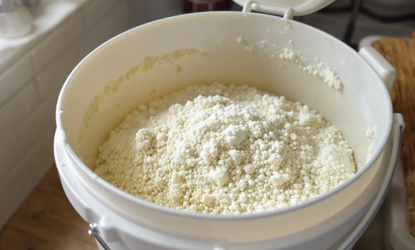 Weißer Belag im Bokashi‑Eimer