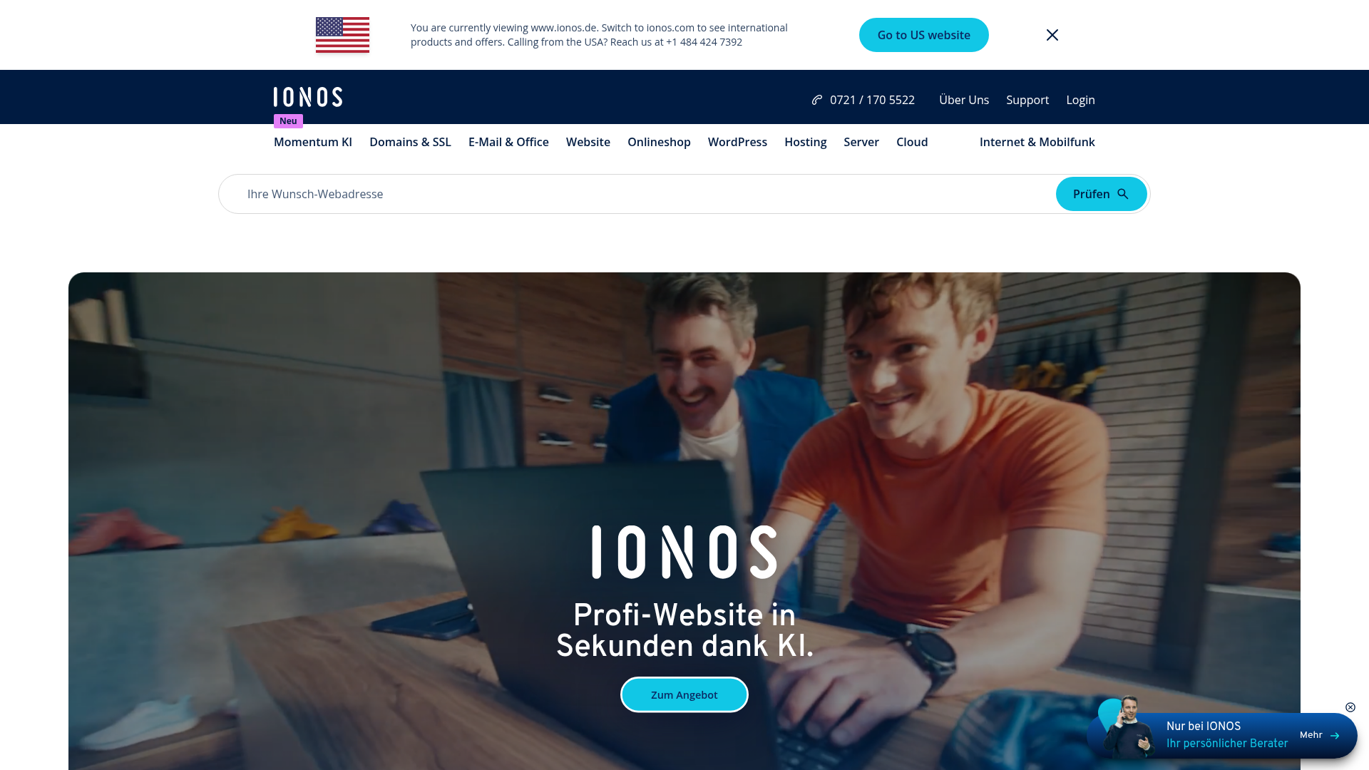 2. IONOS Homepage
