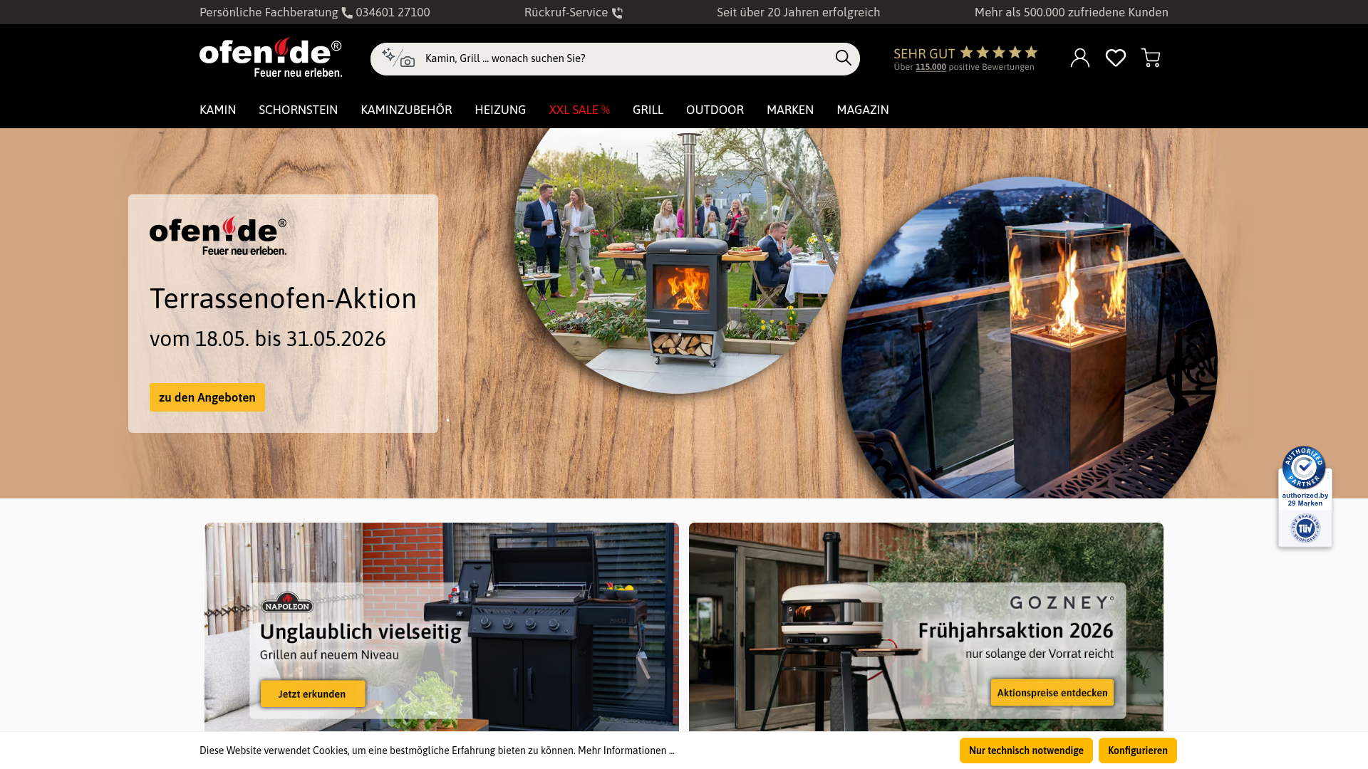2. ofen.de Homepage
