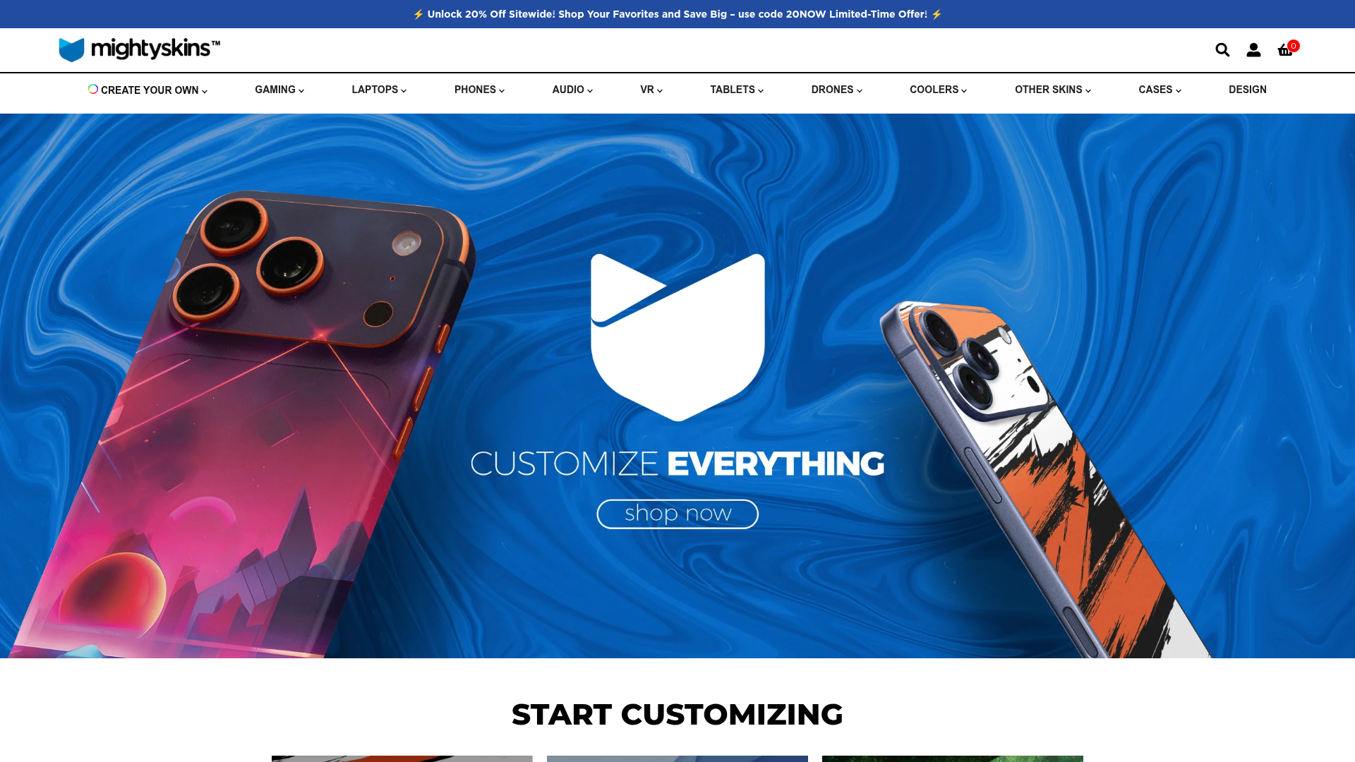 4. MightySkins Homepage