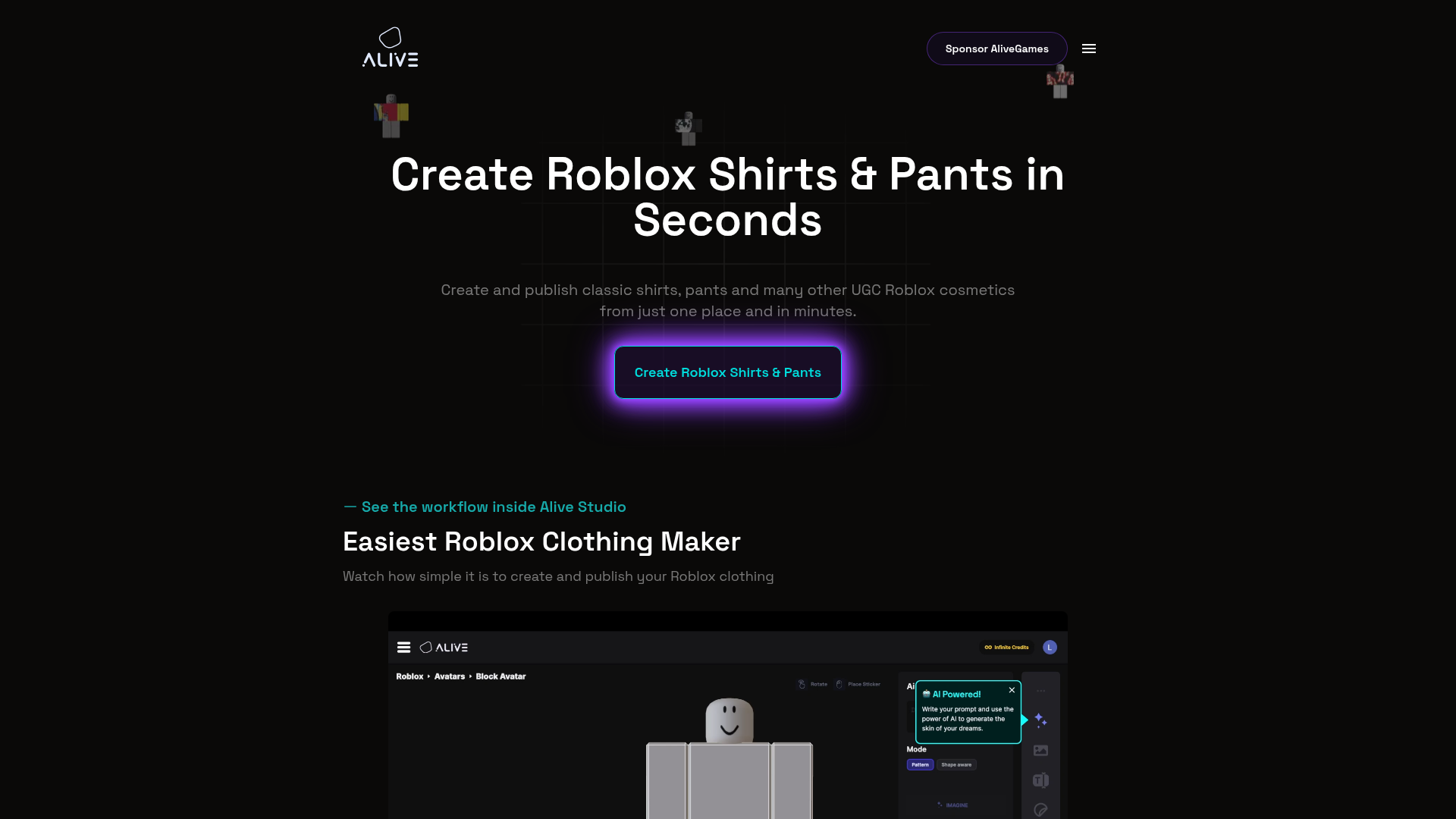 1. Alivegames Homepage