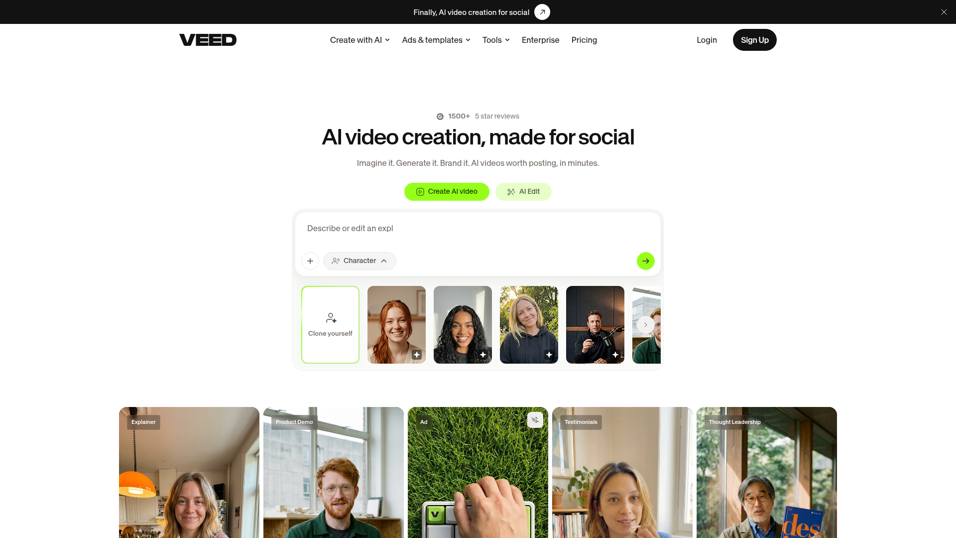 3. VEED Homepage
