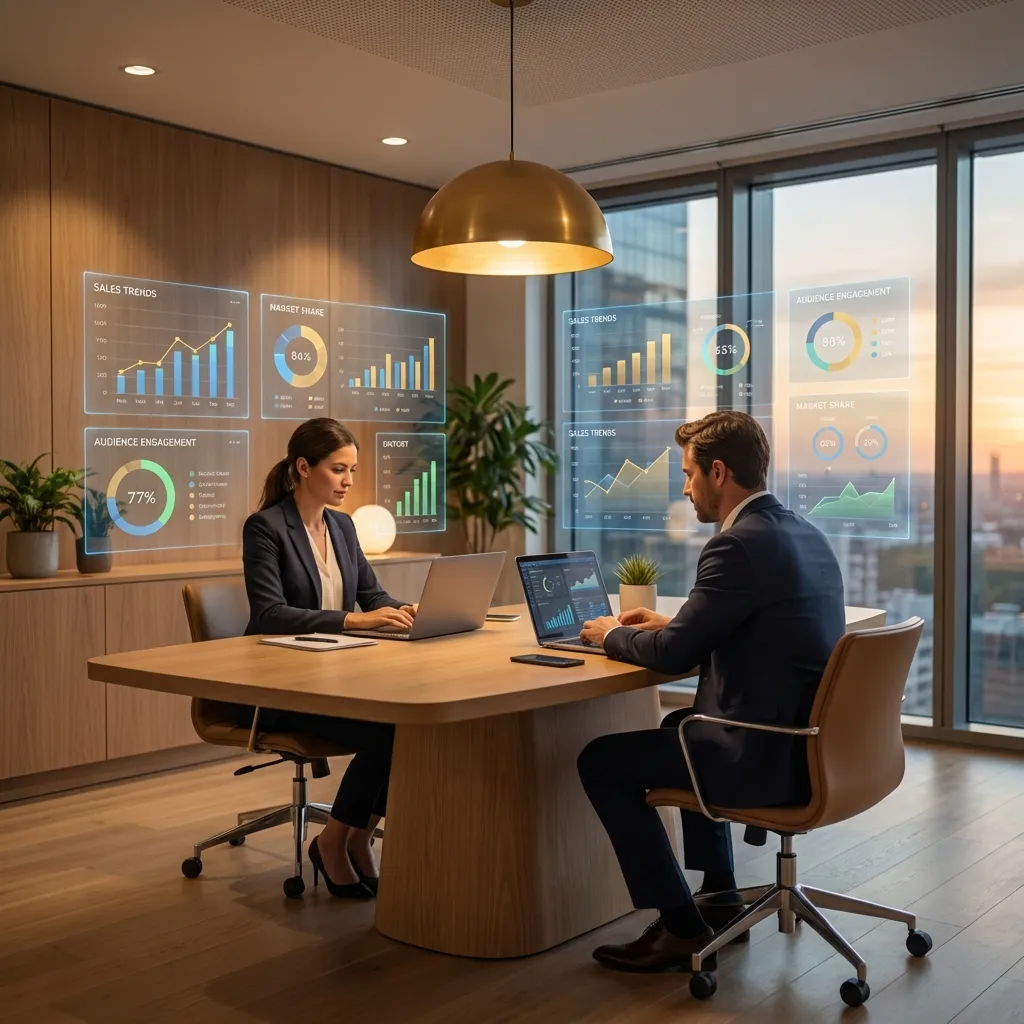 KI-gestützte Marketing-Analyse im Büro