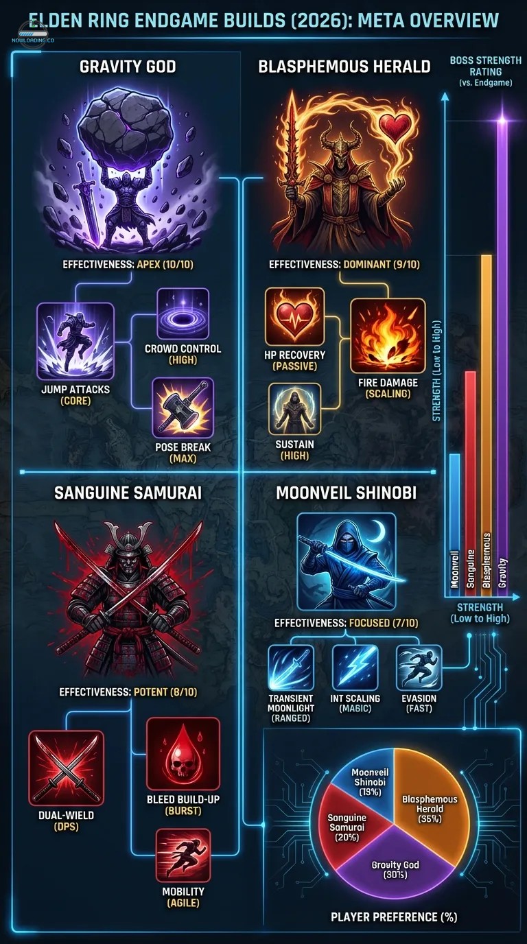 Elden Ring Endgame Builds - 2026 Meta Overview Infographic (watermarked)